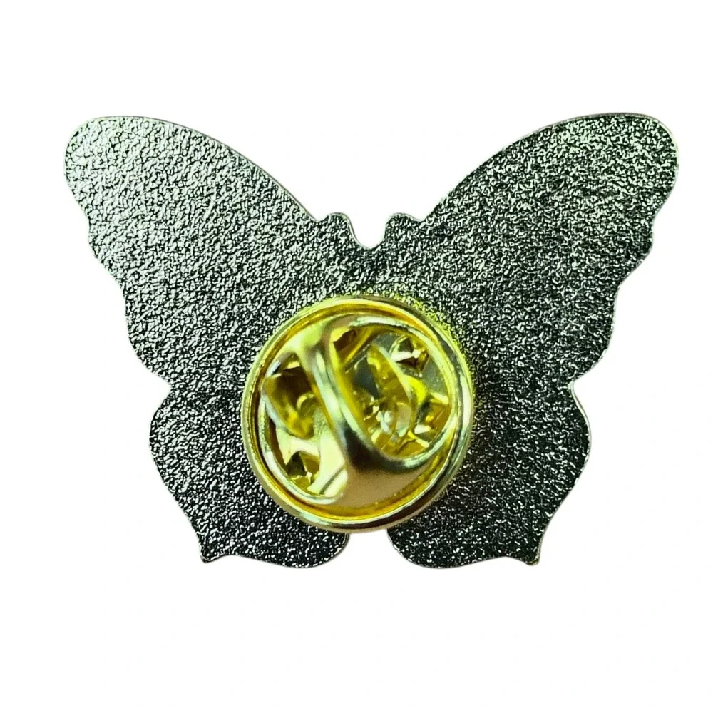 Butterfly w/ Yellow, Green And Blue Accents Enamel Pin